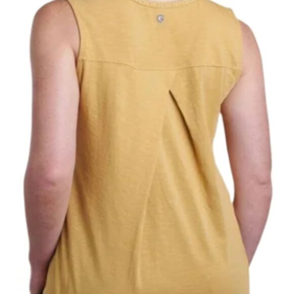 Women’s Kuhl Shay Tank Top Honey Organic Cotton Embroidered Sz Large Sustainable - Picture 2 of 5
